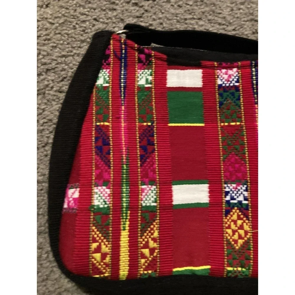 Vibrant Fabric Patchwork Purse Embroidered‎ Threaded Designs